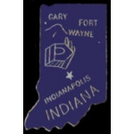 INDIANA PIN IN STATE SHAPE PINS